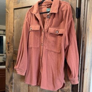 wild fable Rust Teddy Fleece Shacket
